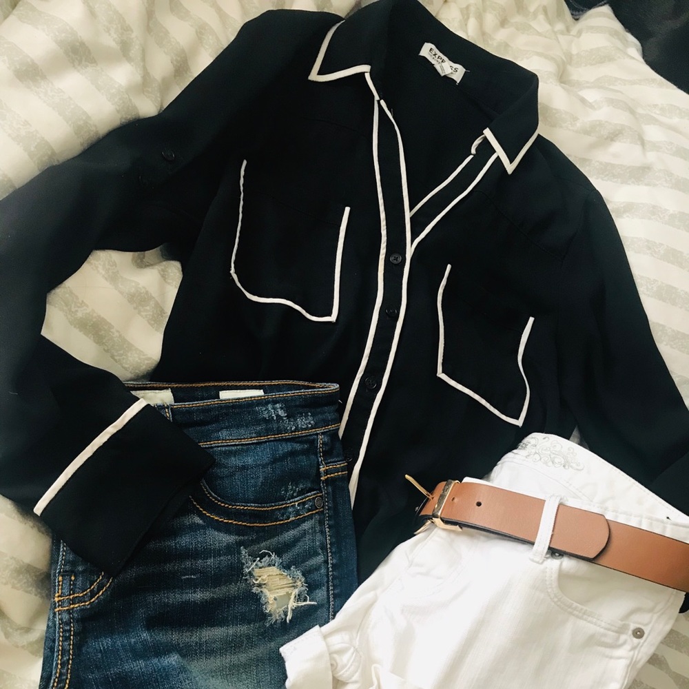 Classic Express Portofino, Black w White Piping